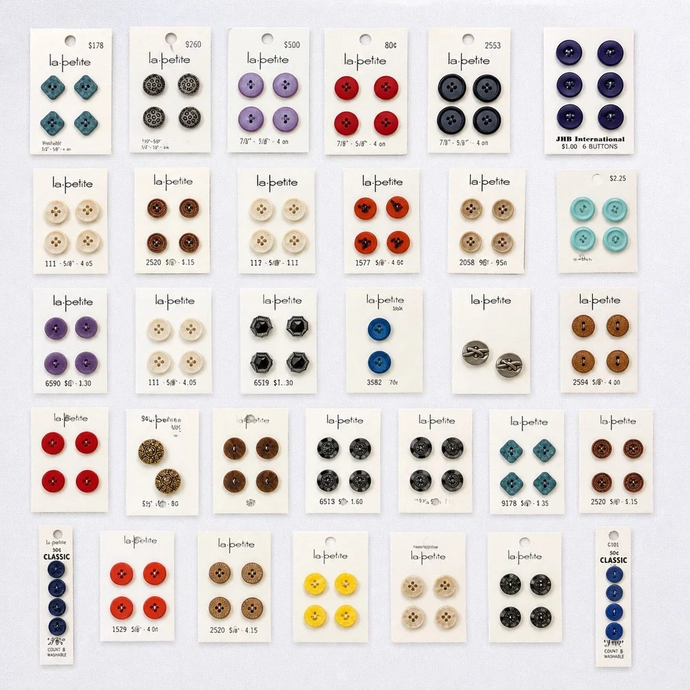 Vintage La Petite Lansing Sewing Button Lot JHB International Assorted Colors 32